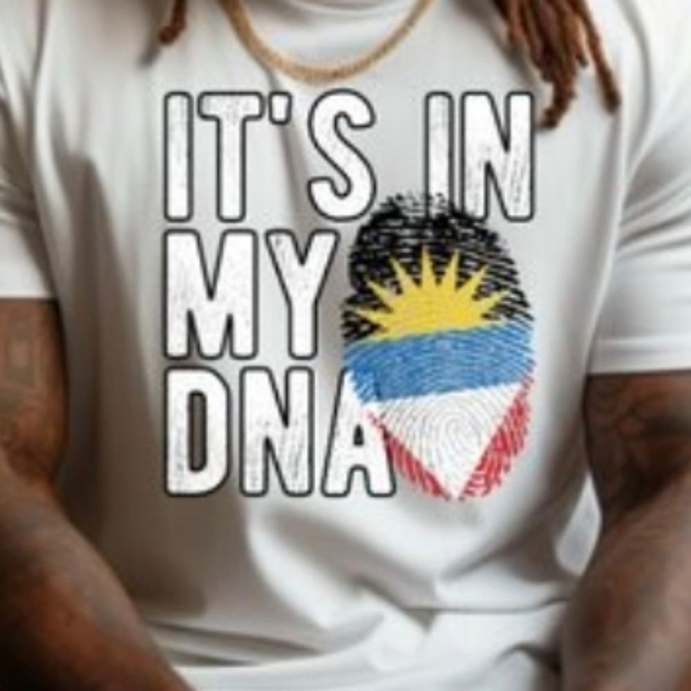 NNWT Antigua And Barbuda In My DNA fingerprint tee